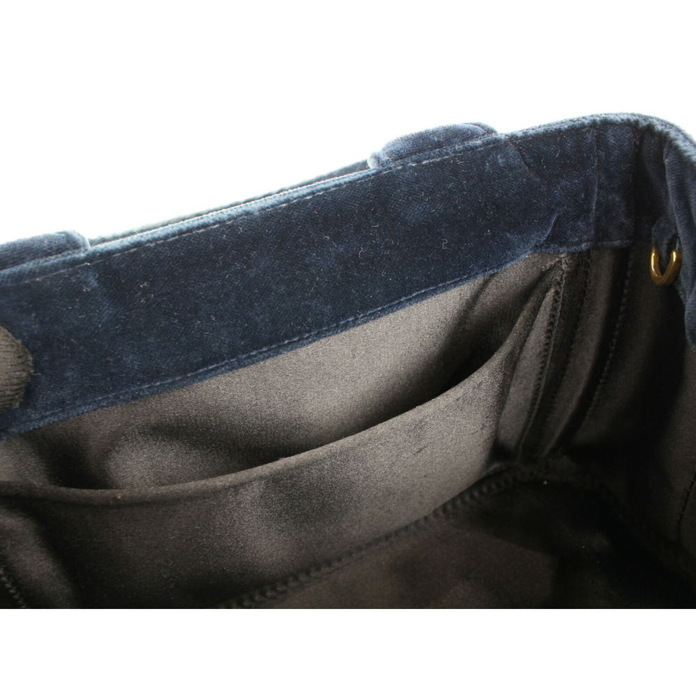Prada Velvet Handbag Chain Shoulder Bag Hardware VELLUTO Bleu Blue Navy Blue - Picture 7 of 7